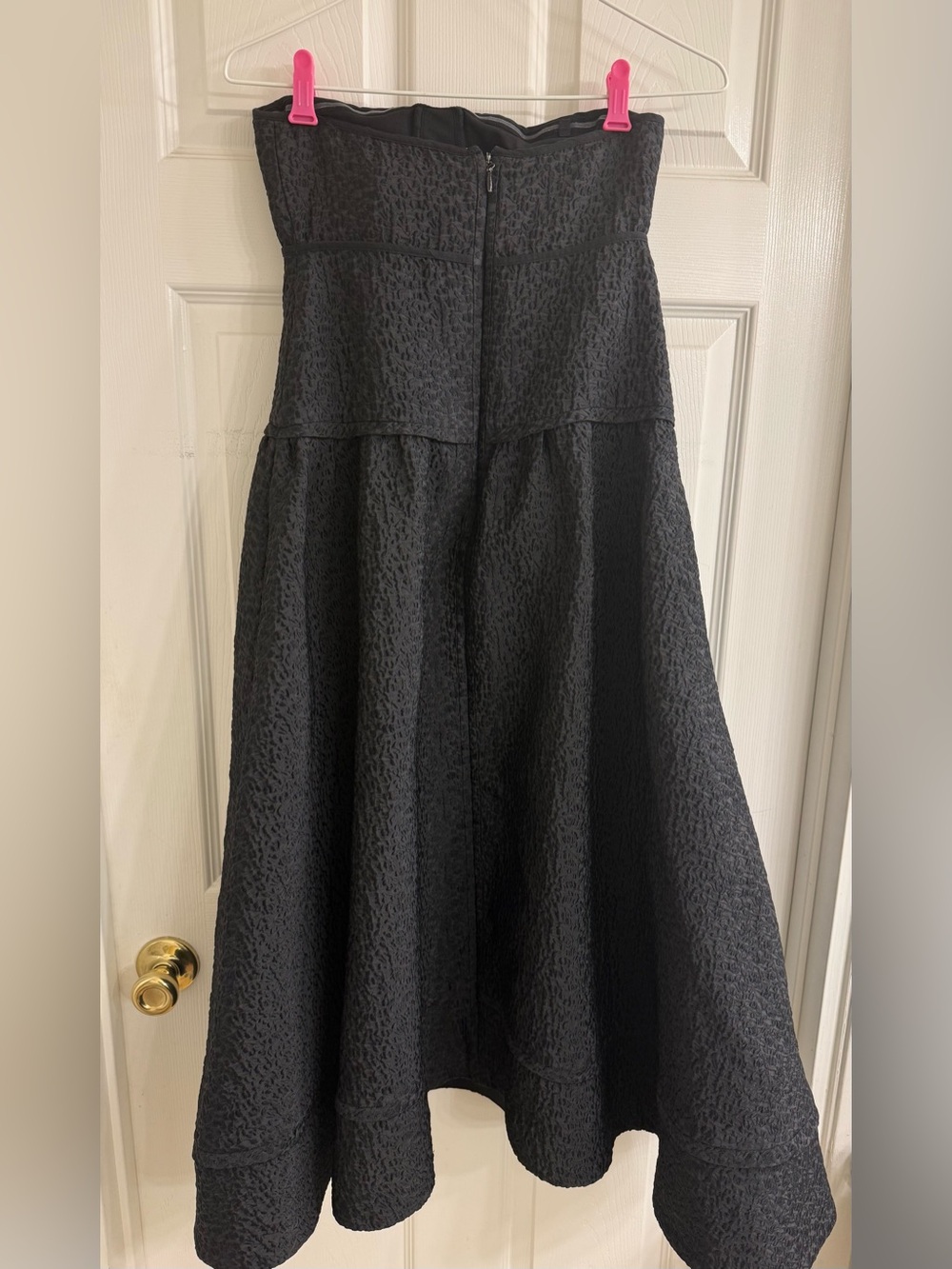 Jonathan Simkhai Black Strapless Textured Midi Dress-Sz 4 - Picture 7 of 10